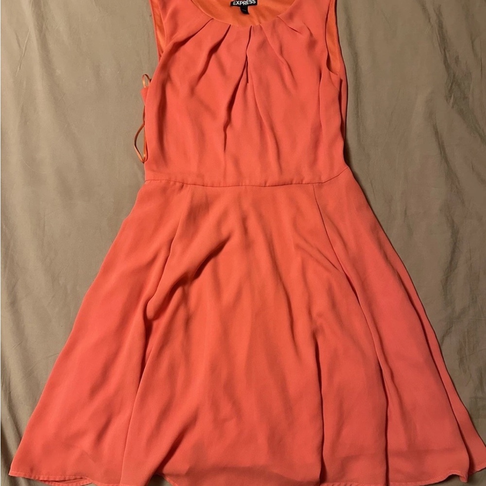 Elegant Coral Sleeveless Dress Express Small S